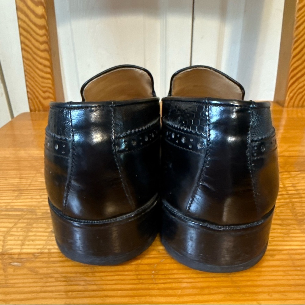 Portfolio Made in Italy Black Leather Classic Tassel Loafers 7 - Picture 4 of 9